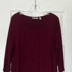 Dana Buchman Burgundy blouse